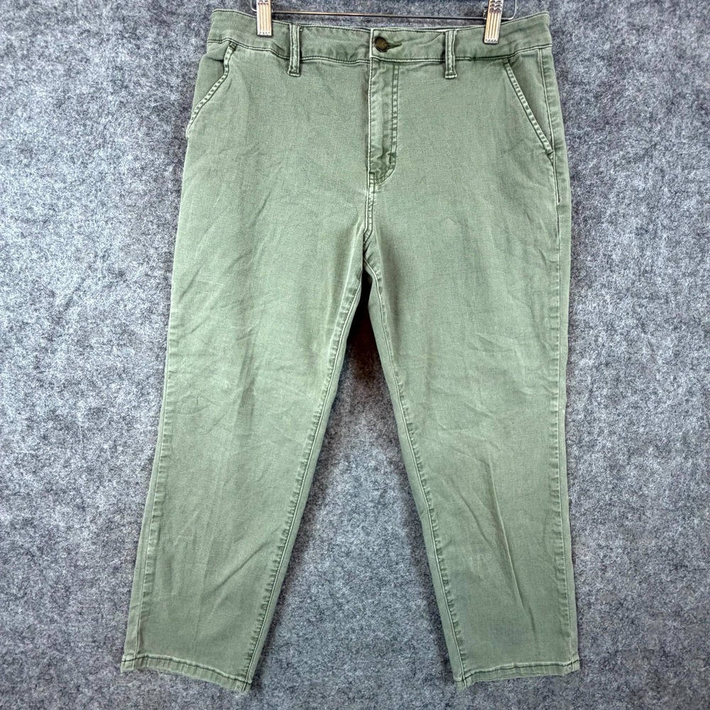 Cosmic Blue Love Cropped Jeans Womens 32 Green‎ Stretch High Rise